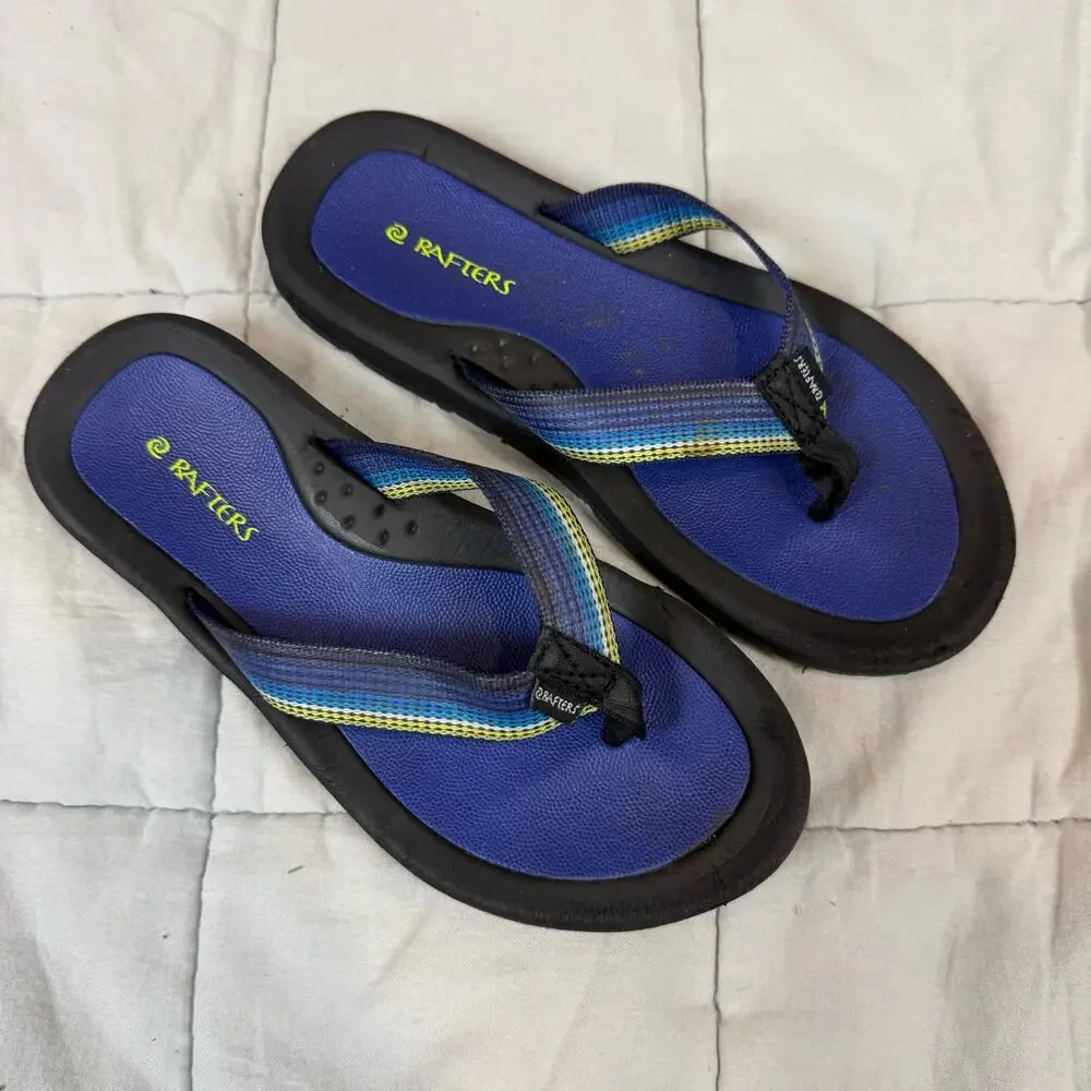 Rafters Blue Flip Flops Youth Big Kid 2 Boys Girls Summer Sandals Thongs